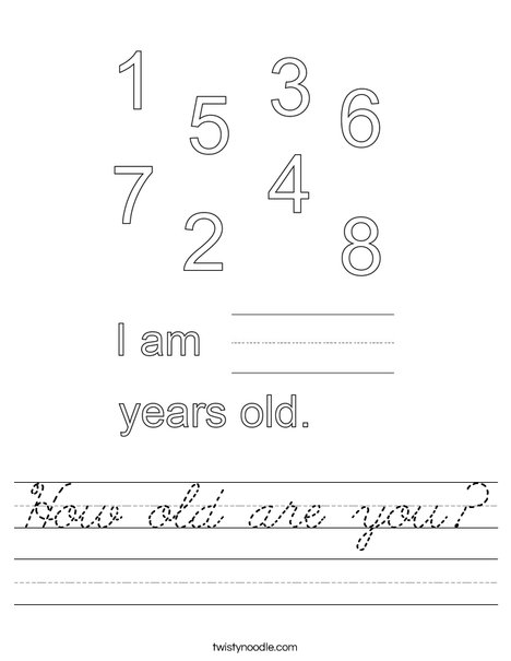 How old are you? Worksheet