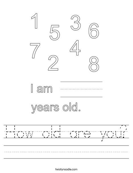 How old are you ? worksheet