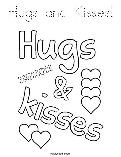 Hugs and Kisses ! Coloring Page