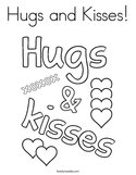 Hugs and Kisses Coloring Page