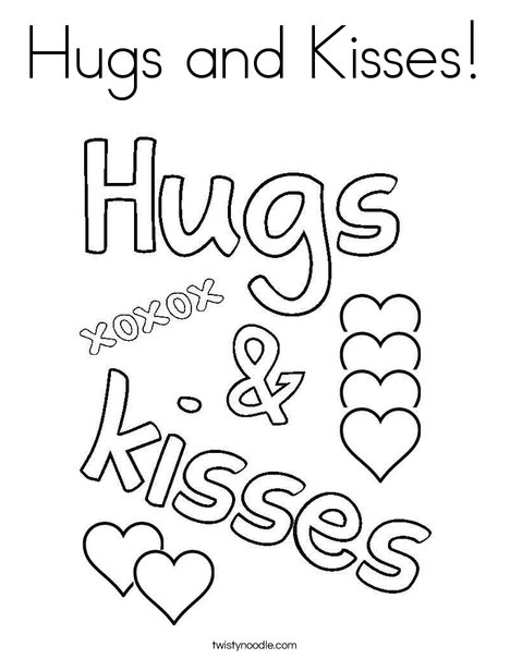 Hugs and Kisses ! Coloring Page