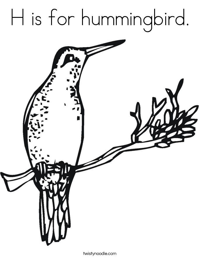 Download H is for hummingbird Coloring Page - Twisty Noodle