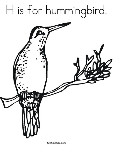 H is for hummingbird Coloring Page - Twisty Noodle H is for hummingbird Coloring Page - Twisty Noodle