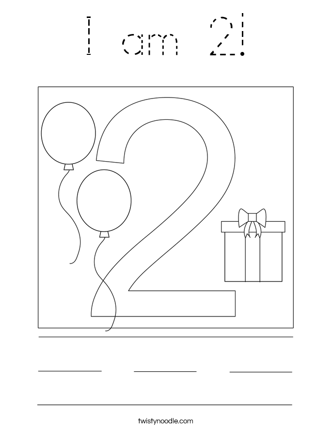 I am 2! Coloring Page