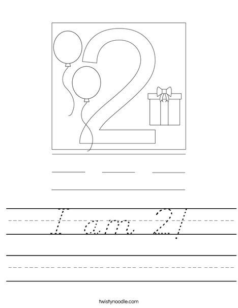 I am 2 years old! Worksheet