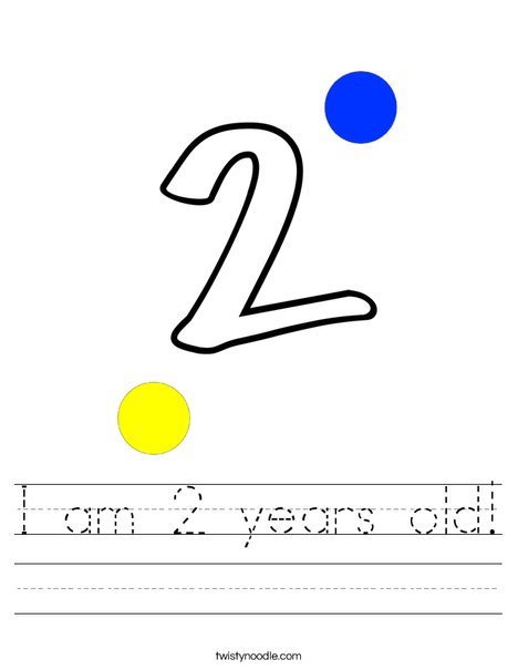 I am 2 years old! Worksheet