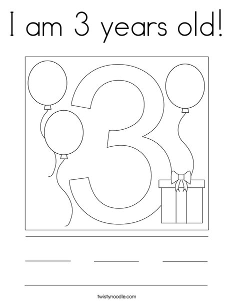Coloring Pages For 3 Year Olds - I Am 3 Years Old 75 Coloring Page Png 468x609 Q85 