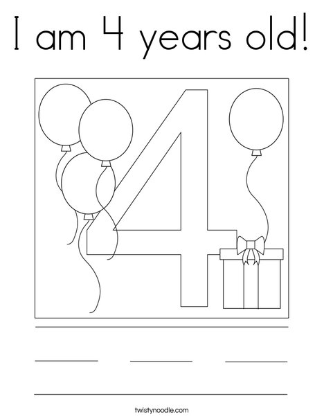 Fun and Educational Coloring Pages - I Am 4 Years Old 72 Coloring Page Png 468x609 Q85 