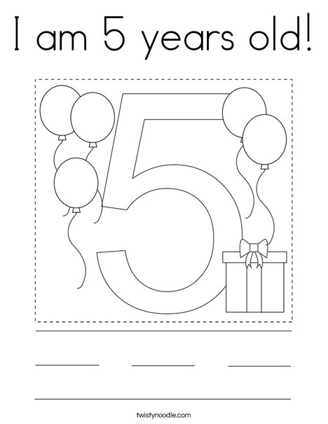 I Am 5 Years Old Coloring Page Twisty Noodle keep-the-plug-in-the-jug