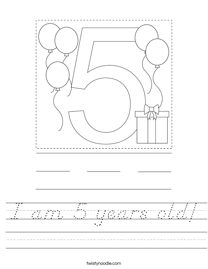 I am 5 years old! Worksheet