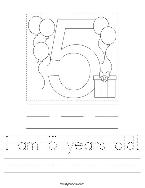 I am 5 years old! Worksheet