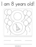 I am 8 years old Coloring Page