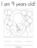 I am 9 years old Coloring Page
