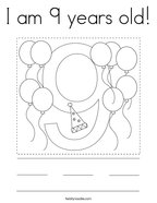 I am 9 years old Coloring Page