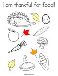 I am thankful for food! Coloring Page