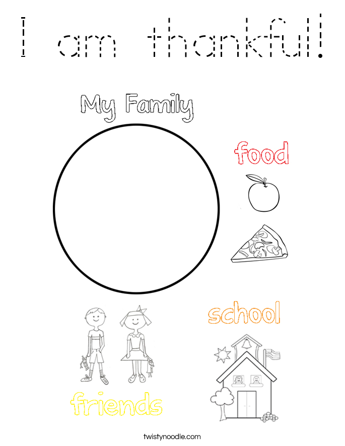 I am thankful! Coloring Page