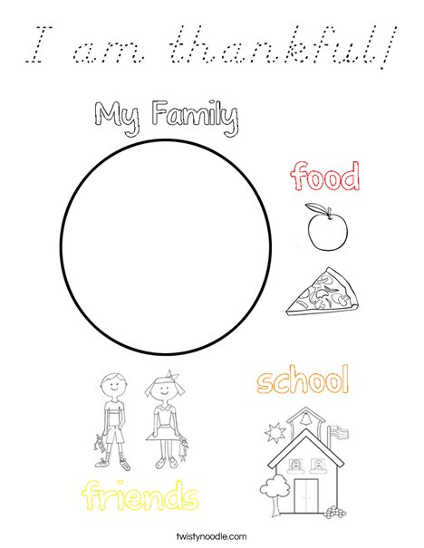 I am thankful! Coloring Page