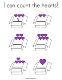 I can count the hearts Coloring Page