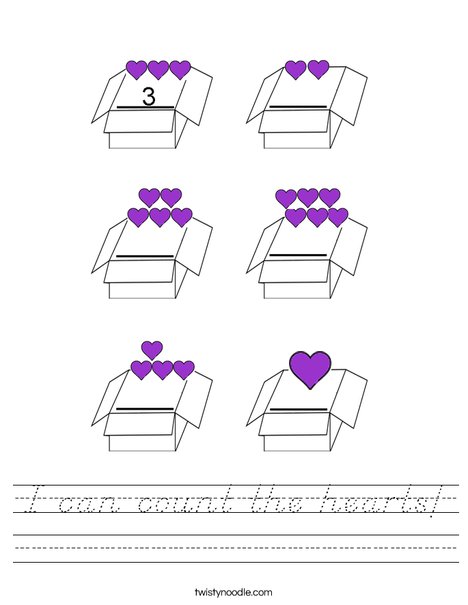 I can count the hearts! Worksheet