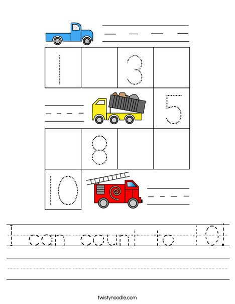 I can count to 10! Worksheet