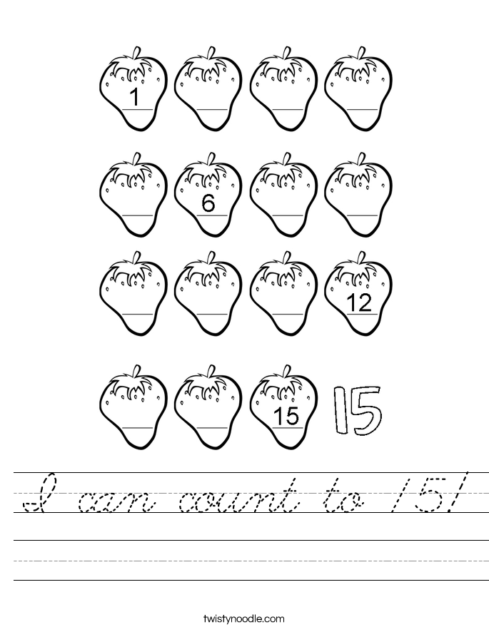 I can count to 15! Worksheet