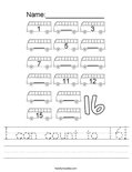 I can count to 16! Worksheet