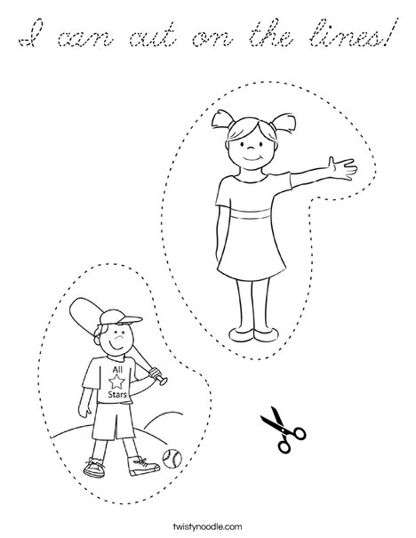 I can cut on the lines! Coloring Page