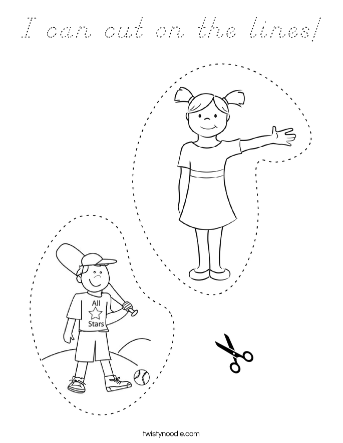 I can cut on the lines! Coloring Page
