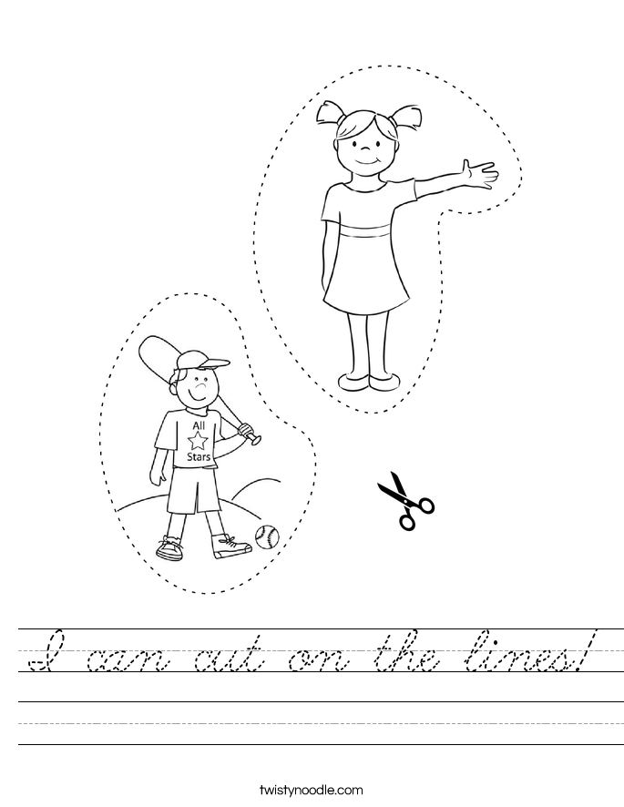 I can cut on the lines! Worksheet