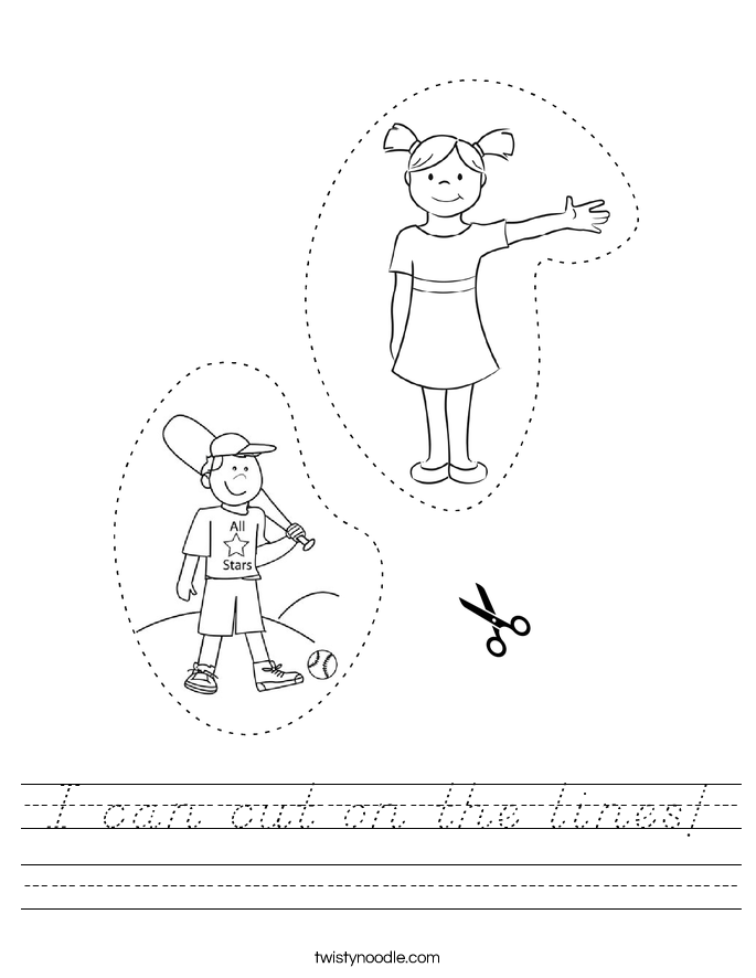 I can cut on the lines! Worksheet