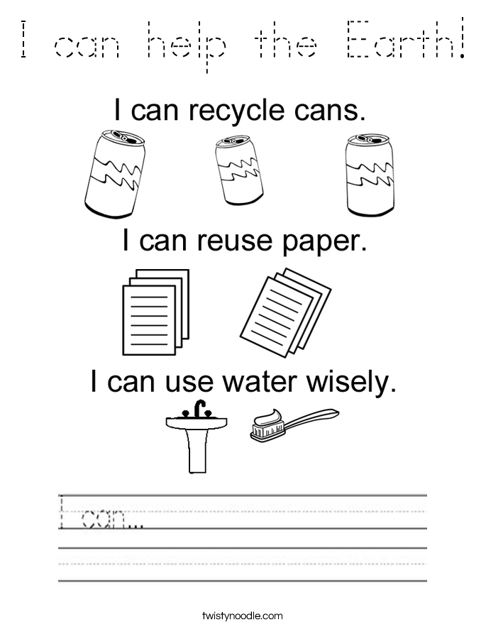 I can help the Earth! Coloring Page