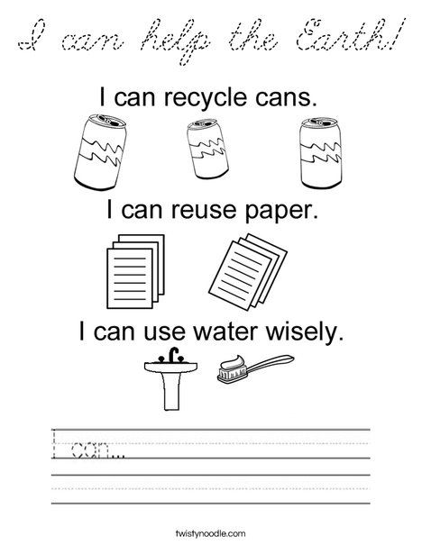 I can help the Earth! Coloring Page