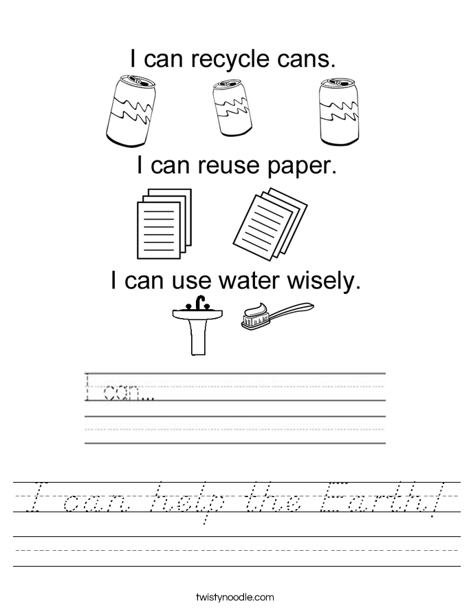 I can help the Earth! Worksheet