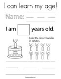 I can learn my age Coloring Page