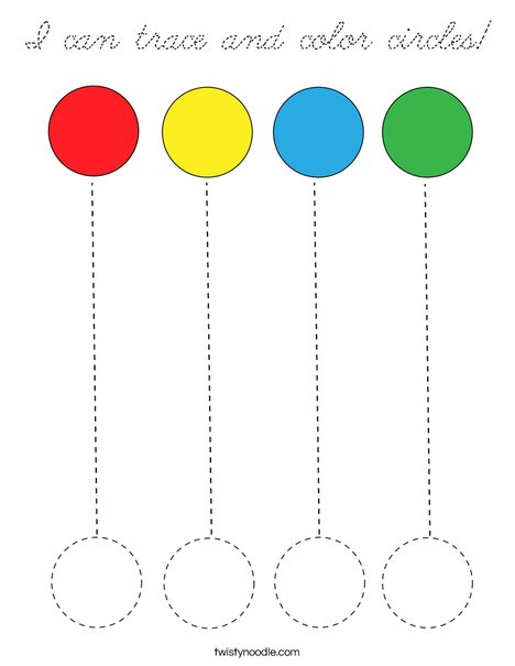 I can trace and color circles! Coloring Page