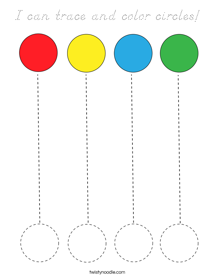 I can trace and color circles! Coloring Page