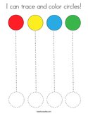 I can trace and color circles Coloring Page