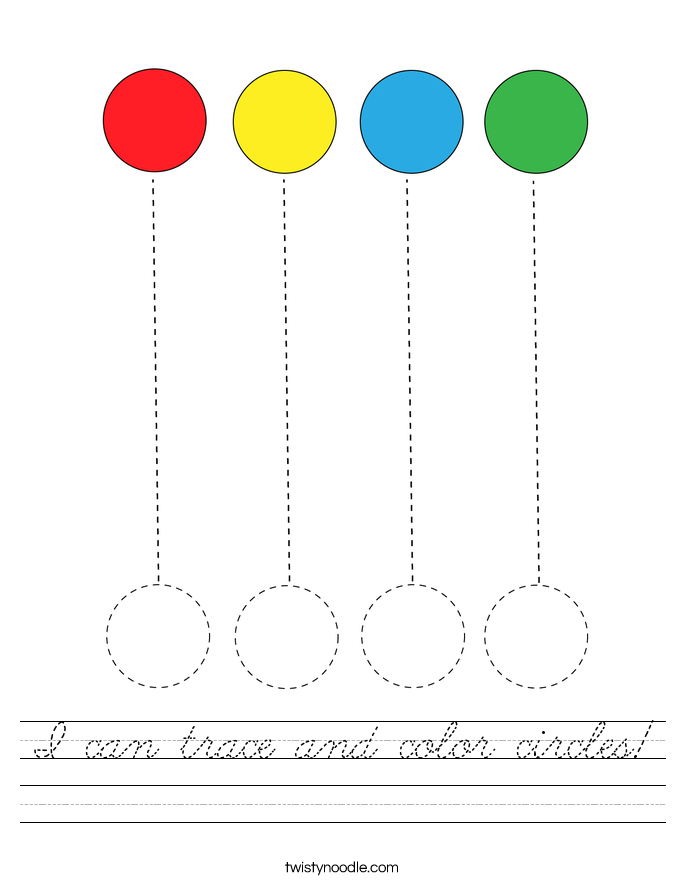 I can trace and color circles! Worksheet