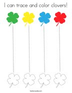 I can trace and color clovers Coloring Page