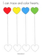 I can trace and color hearts Coloring Page