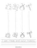 I can trace and color insects. Worksheet