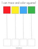 I can trace and color squares Coloring Page