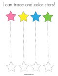 I can trace and color stars! Coloring Page