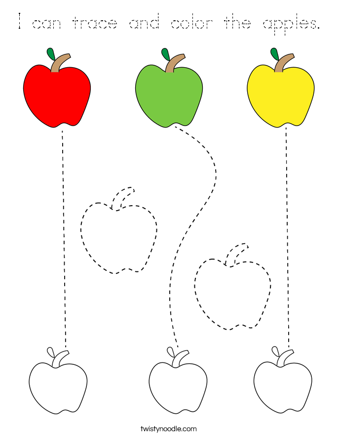 I can trace and color the apples. Coloring Page