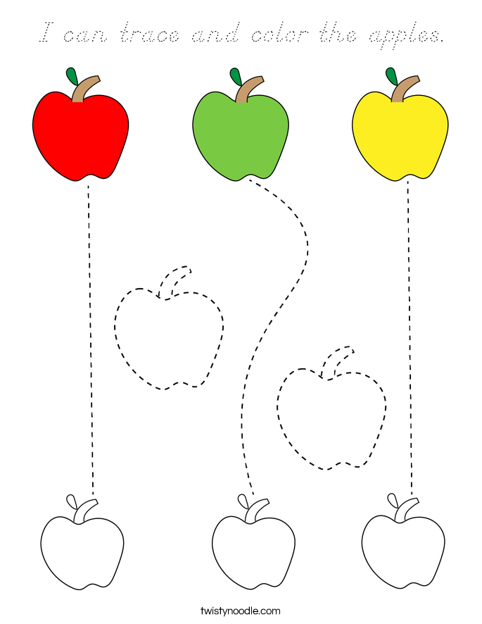 I can trace and color the apples. Coloring Page