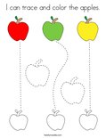 I can trace and color the apples. Coloring Page