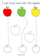 I can trace and color the apples Coloring Page
