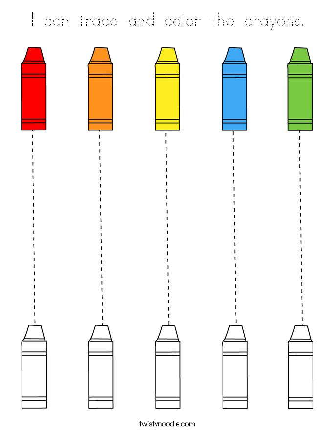 I can trace and color the crayons. Coloring Page