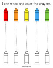 I can trace and color the crayons Coloring Page