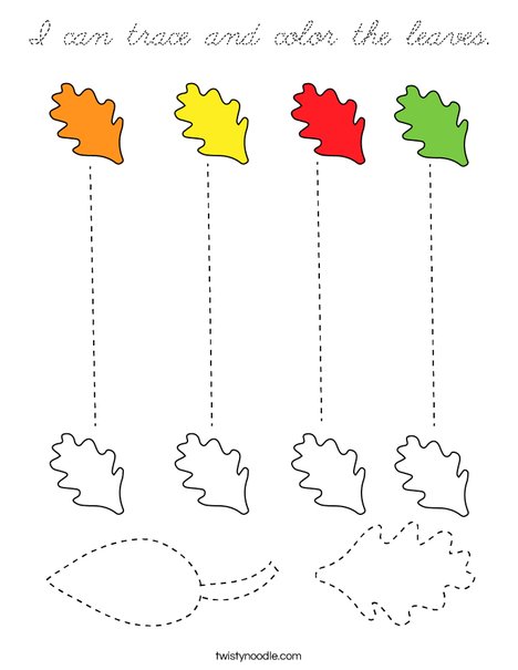 I can trace and color the leaves. Coloring Page